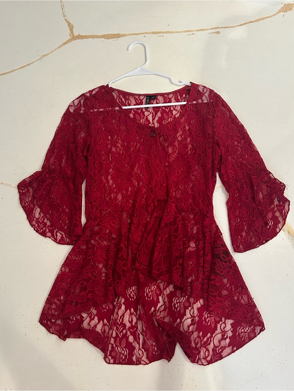 Red Lacey Coverup